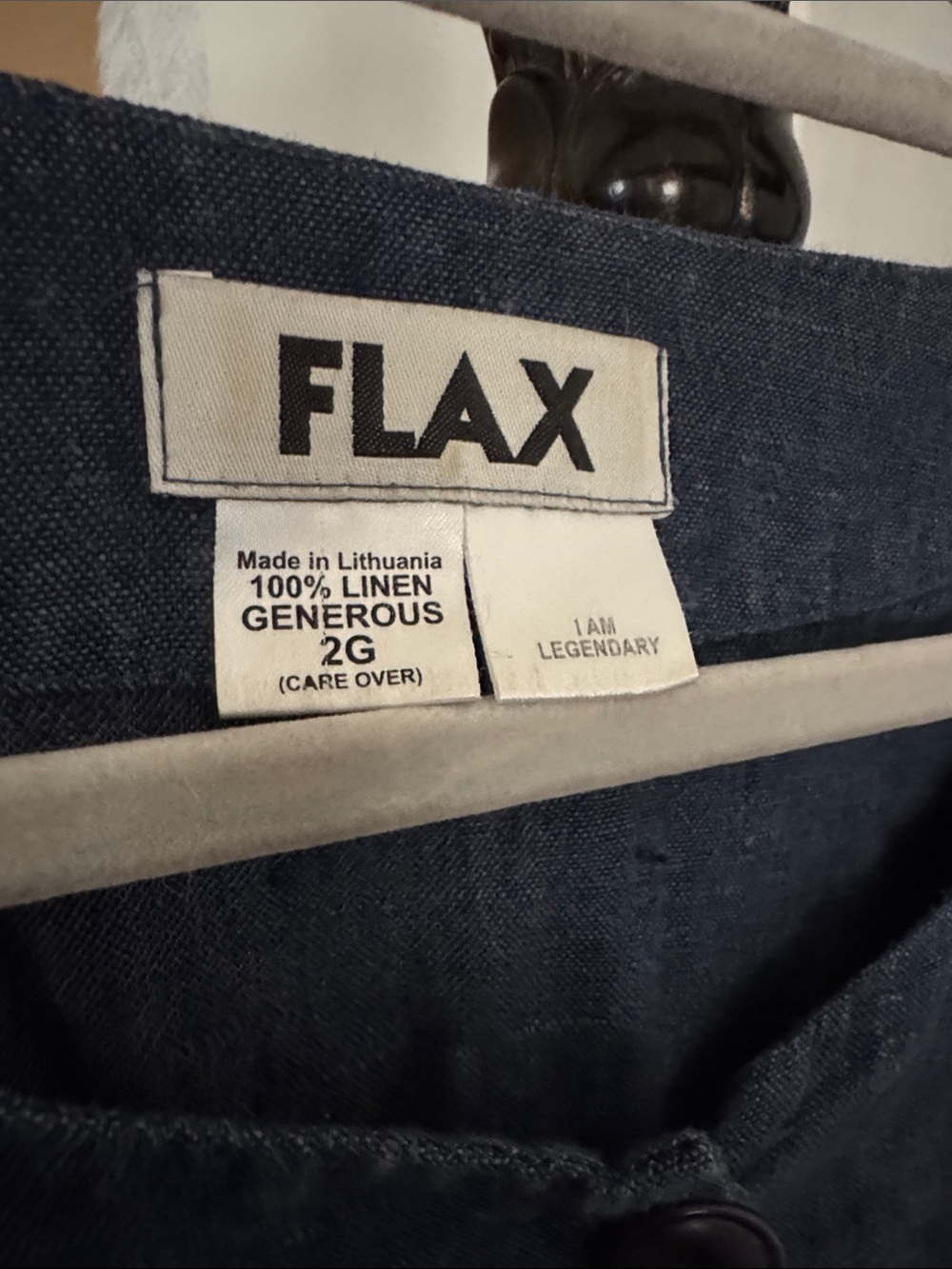 Flax Indigo Linen Button-Front Top with Pockets - Picture 2 of 3